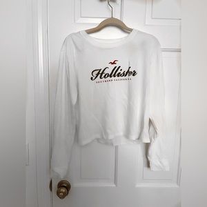 Size medium white Hollister long sleeve shirt.